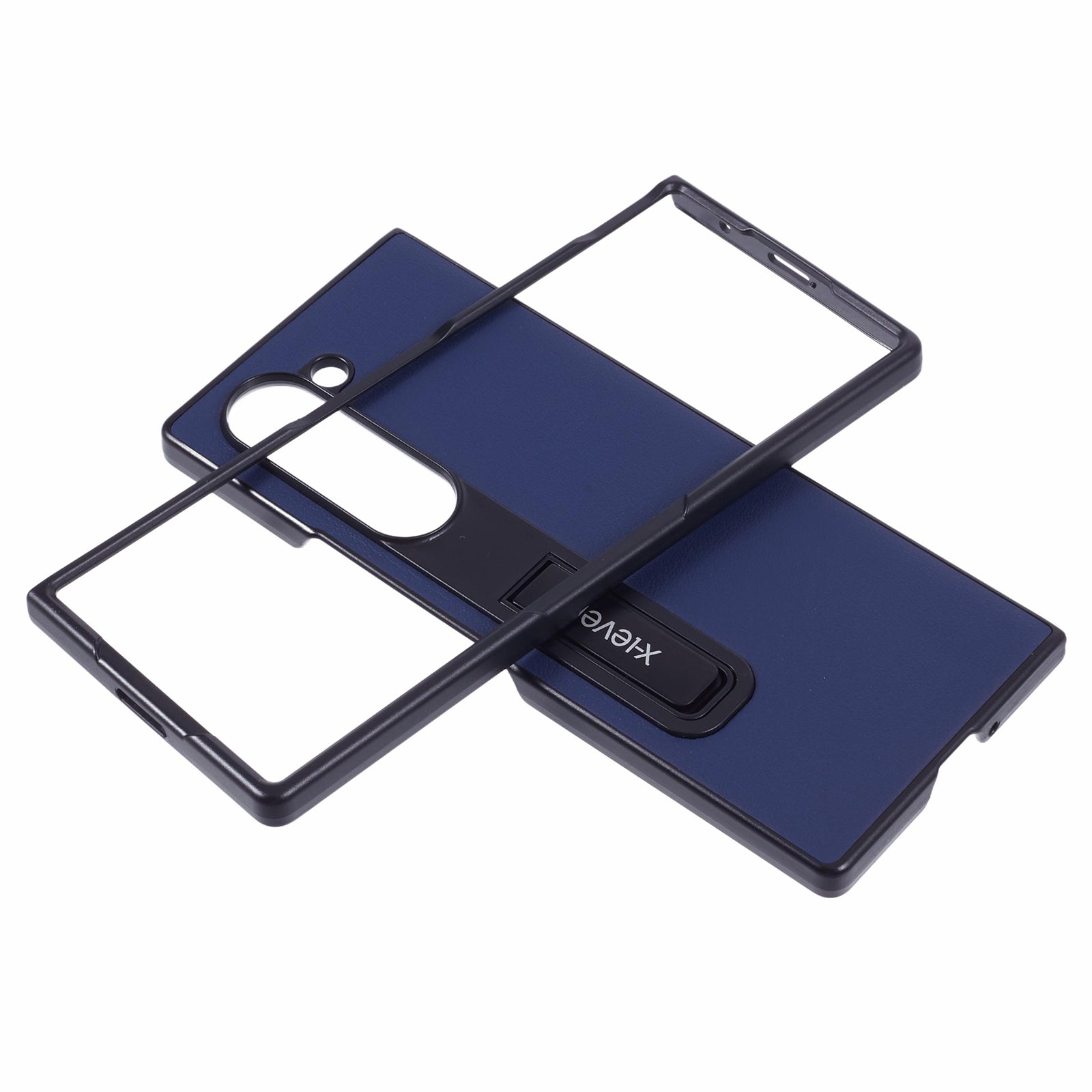 X-LEVEL For Samsung Galaxy Z Fold6 5G Magnetic Kickstand Phone Case PU Leather+PC Phone Cover - Dark Blue X-LEVEL For Samsung Galaxy Z Fold6 5G Magnetic Kickstand Phone Case PU Leather+PC Phone Cover - Dark Blue